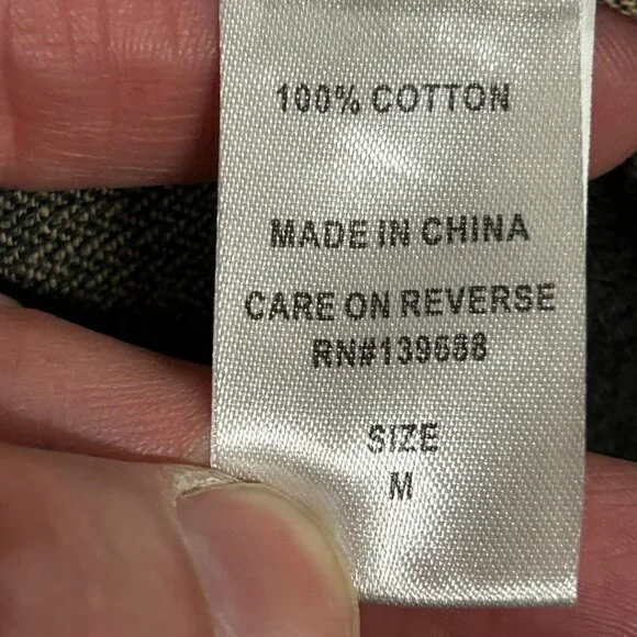 Ocean Current Mens Flannel Size M Black/Yellow Plaid Cotton Button Up GUC - Picture 8 of 11